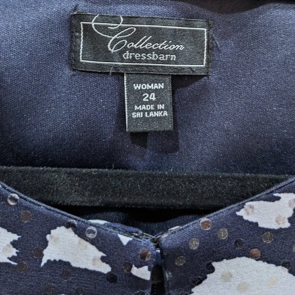 Sequin Floral Jacket Sleeveless Dress Set 24 Navy Surplice Stretch Party Prom - Picture 9 of 9